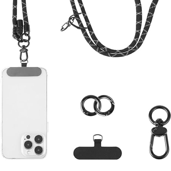 Mobile Phone Lanyards with Adjustable Neck Strap in black - Picture 2 of 5